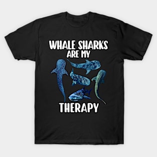 Watercolor Shark Ocean Sea Whale Sharks Are My Therapy T-Shirt